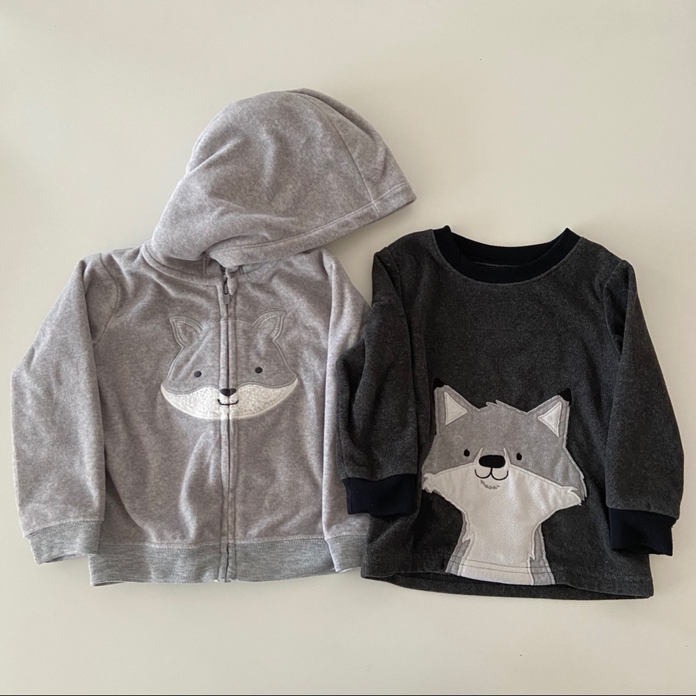 BUNDLE Carter’s fox baby boy / girl hoodie sweater